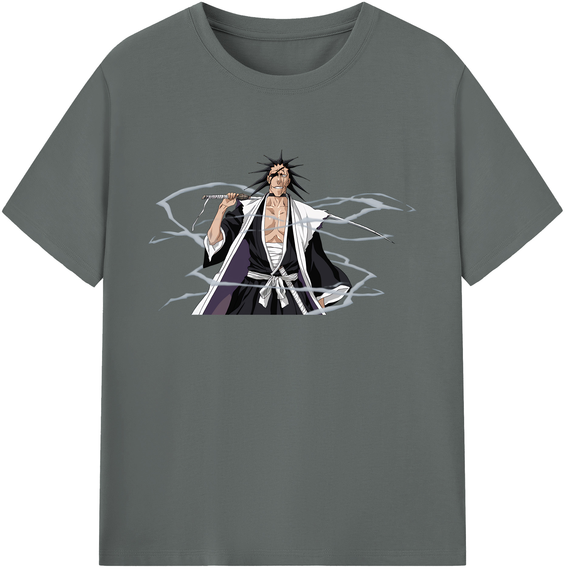 （画像用） ブリーチ ざらき けんぱち BLEACH Zaraki Kenpachi 綿100％ メンズ半袖Tシャツ｜肌触りやわらか＆通気性